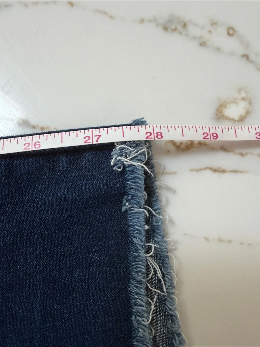 Frank & Eileen Wide-Leg Jeans in Dark Blue with Frayed Hem